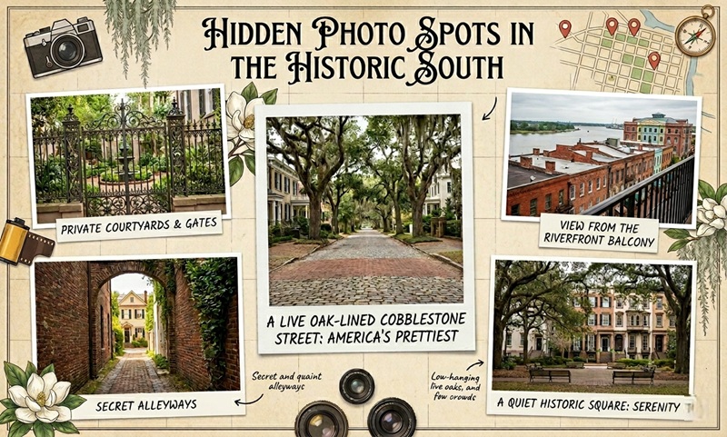 Hidden Photo Spots in Downtown Savannah, Georgia Most Tourists Walk Right Past